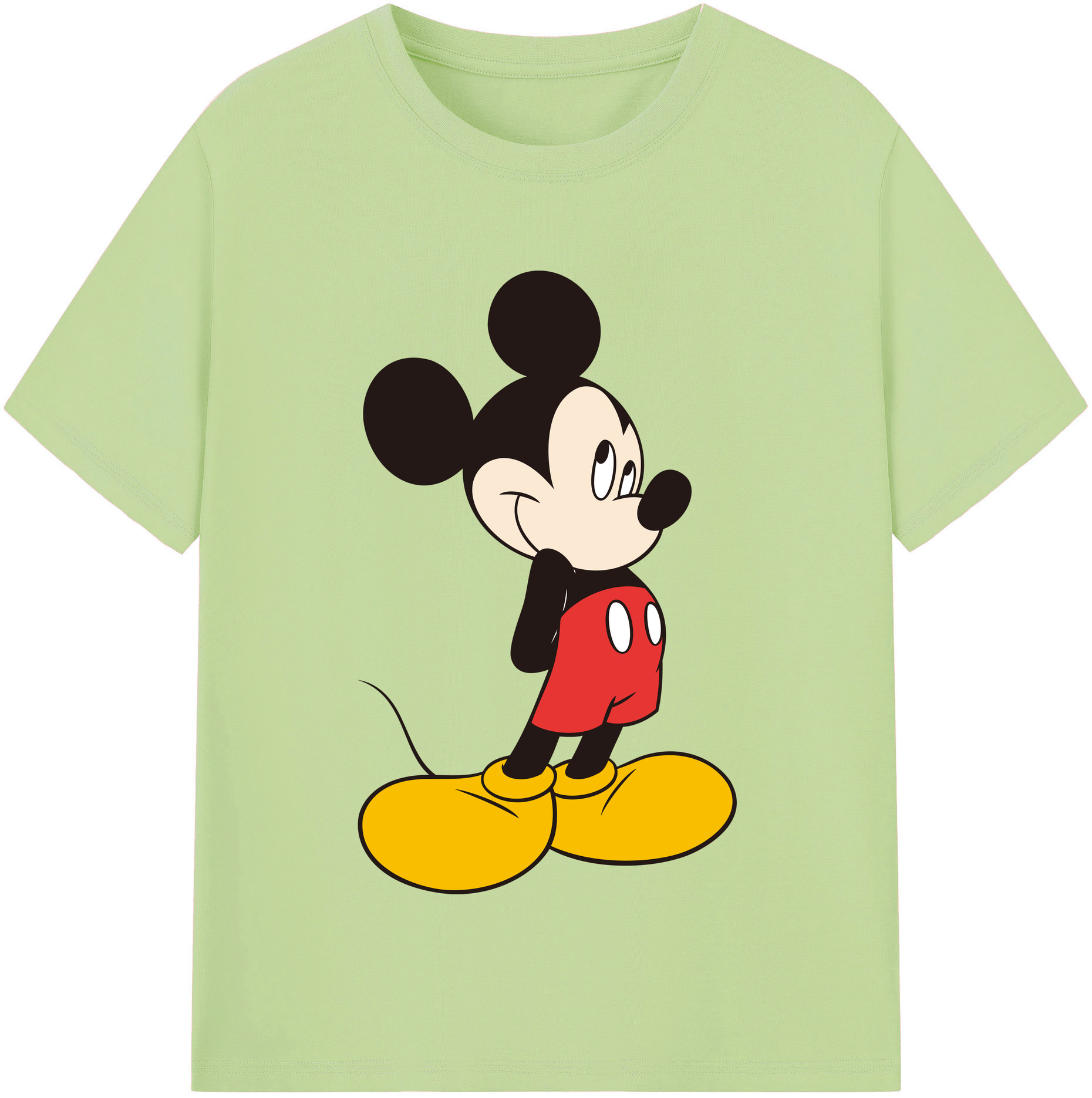 （画像用） ミッキーマウス Mickey Mouse 綿100％半袖Tシャツ（フロントプリント）